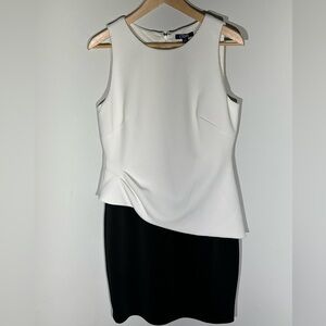 CHAPS Black and White Bodycon Slevless Dress Size 12
